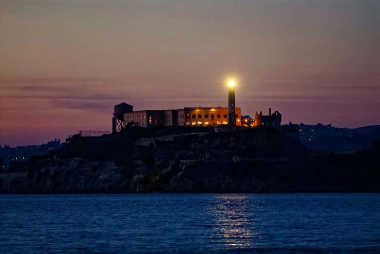 Isola di Alcatraz di sera