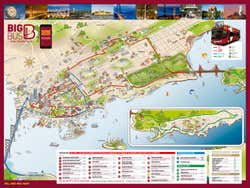 Mappa del percorso degli autobus turistici di San Francisco